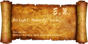Bolyki Maurícia névjegykártya